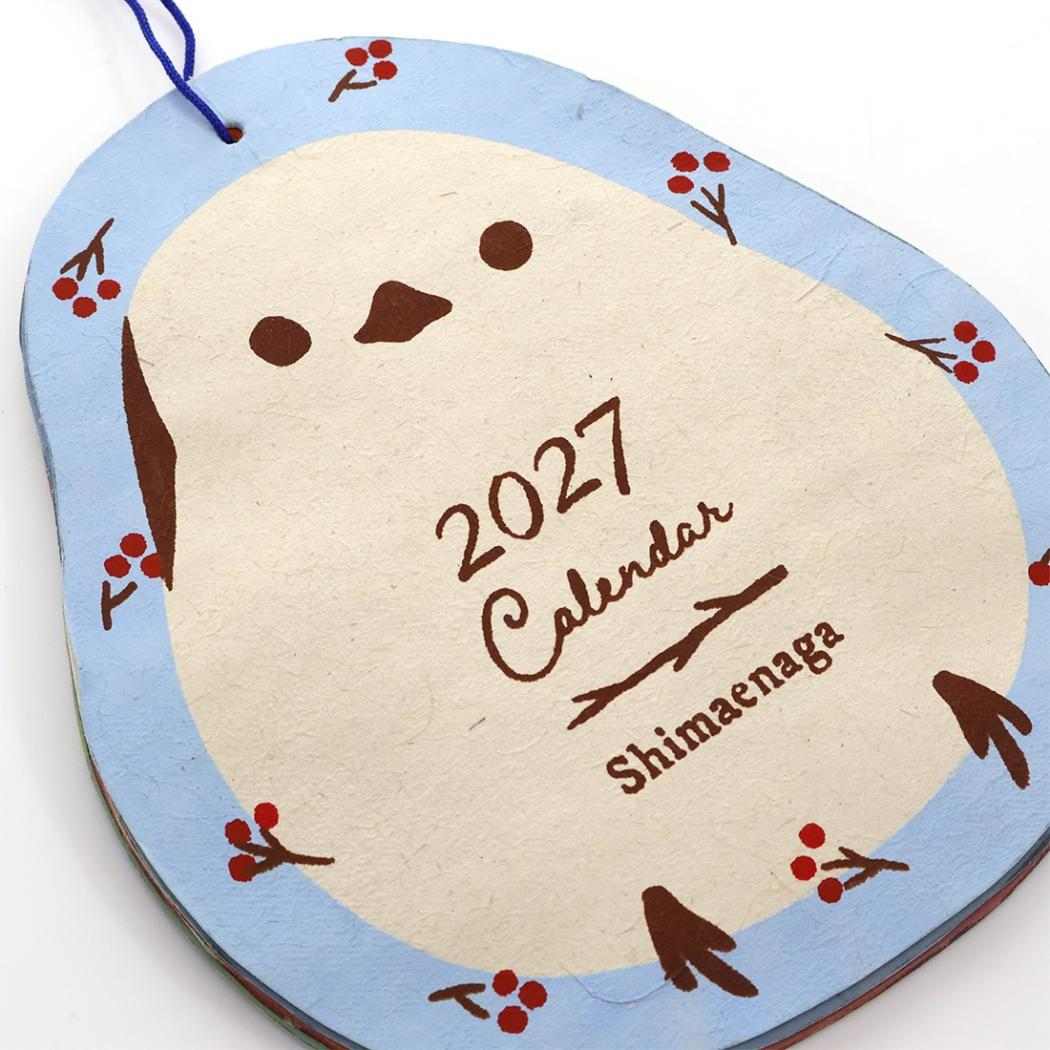 2027Calendar シェイプカレンダー シマエナガ 壁掛けカレンダー2027年 令和9年暦 トモコーポレーション