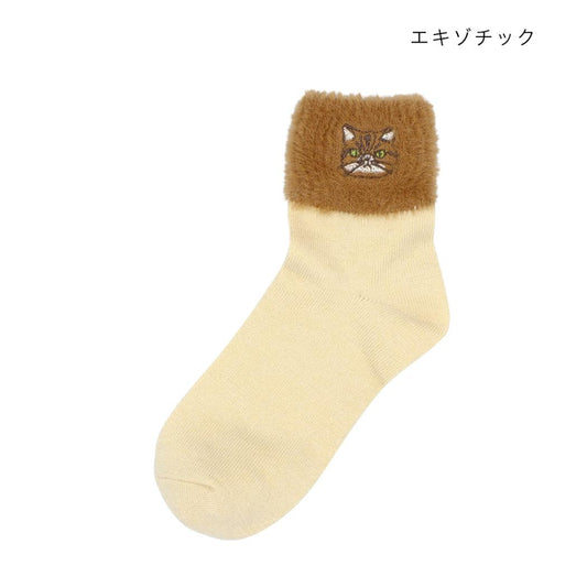 アニマルグッズ 女性用靴下 靴下 アンクルファー エキゾチック ねこ トモコーポレーション 大人向け かわいい ウォーマー雑貨 グッズ メール便可 シネマコレクション