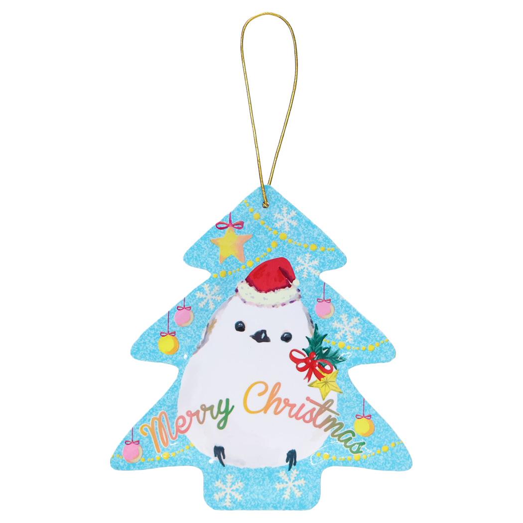 グリーティングカード メタルダイカットポストカード XMAS シマエナガ トモコーポレーション