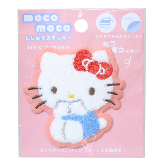 サンリオキャラクターズ ワッペン モコモコししゅうステッカー ちょこんとお座り ハローキティ Sanrio