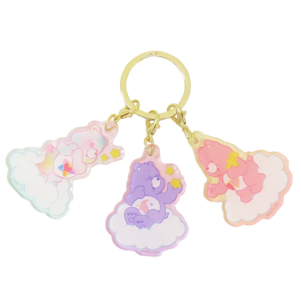 ケアベア キーリング 3チャームキーホルダー スター A CareBears ティーズファクトリー プレゼント キャラクター グッズ メール便可 シネマコレクション