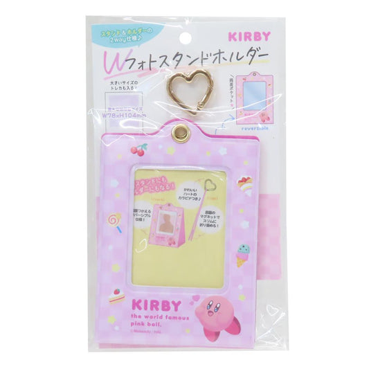 星のカービィ キーホルダー Wフォトスタンドホルダー まんまるピンク ティーズファクトリー トレカケース 推し活 キャラクター グッズ メール便可 シネマコレクション