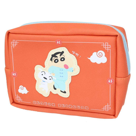 クレヨンしんちゃん コスメポーチ 合皮ワッペン風ポーチ 中華しんちゃん ティーズファクトリー 化粧ポーチ 小物入れ アニメキャラクター グッズ シネマコレクション