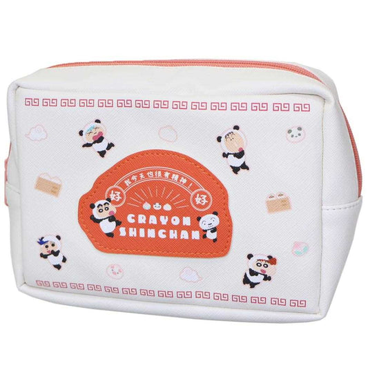 クレヨンしんちゃん コスメポーチ 合皮ワッペン風ポーチ 中華しんちゃん パンダ ティーズファクトリー 化粧ポーチ 小物入れ アニメキャラクター グッズ シネマコレクション