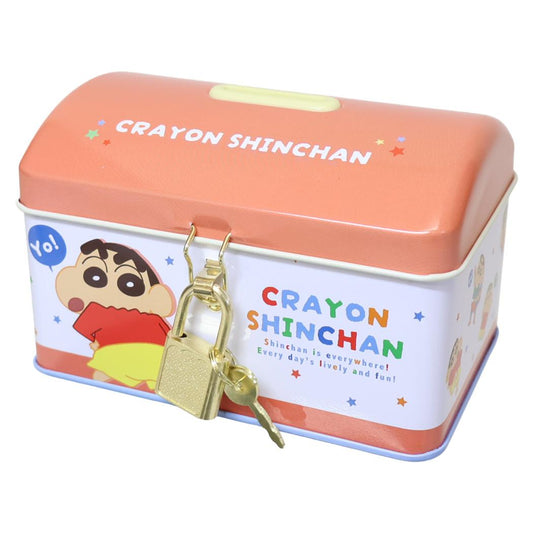 クレヨンしんちゃん 貯金箱 カギ付き缶バンク しんちゃんワールド ティーズファクトリー プレゼント アニメキャラクター グッズ シネマコレクション