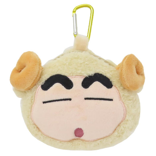 クレヨンしんちゃん ミニポーチ カラビナ付きぬいぐるみファスナーマスコット 変身しんちゃん ひつじ ティーズファクトリー 小物入れ アニメキャラクター グッズ シネマコレクション