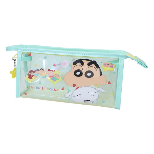 クレヨンしんちゃん ペンケース ビーズチャーム付きクリアペンポーチ MUGYU パジャマ 筆箱 新学期準備文具 アニメキャラクター グッズ シネマコレクション