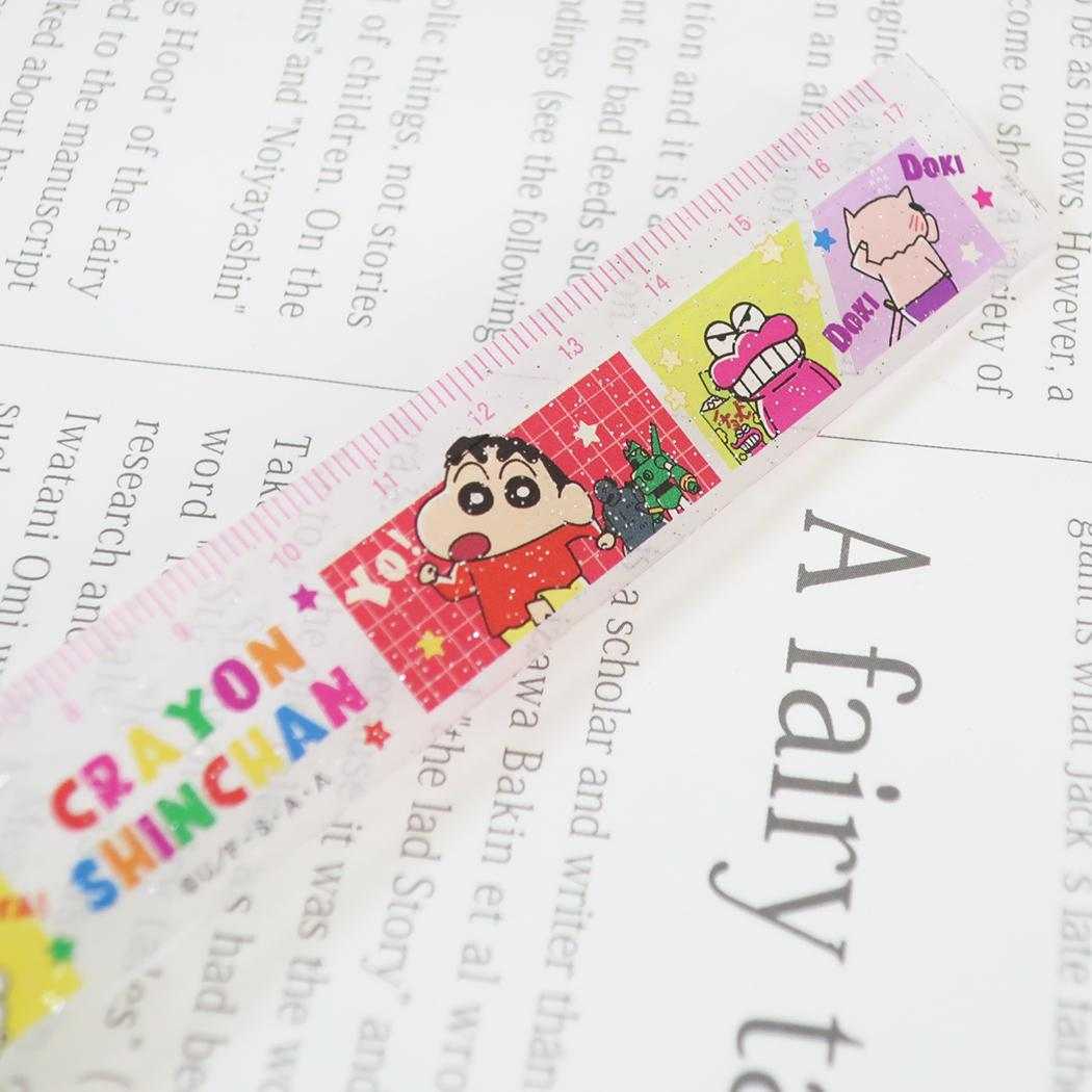 クレヨンしんちゃん ものさし 17cmスリム定規 パワフルコミック みんな集合