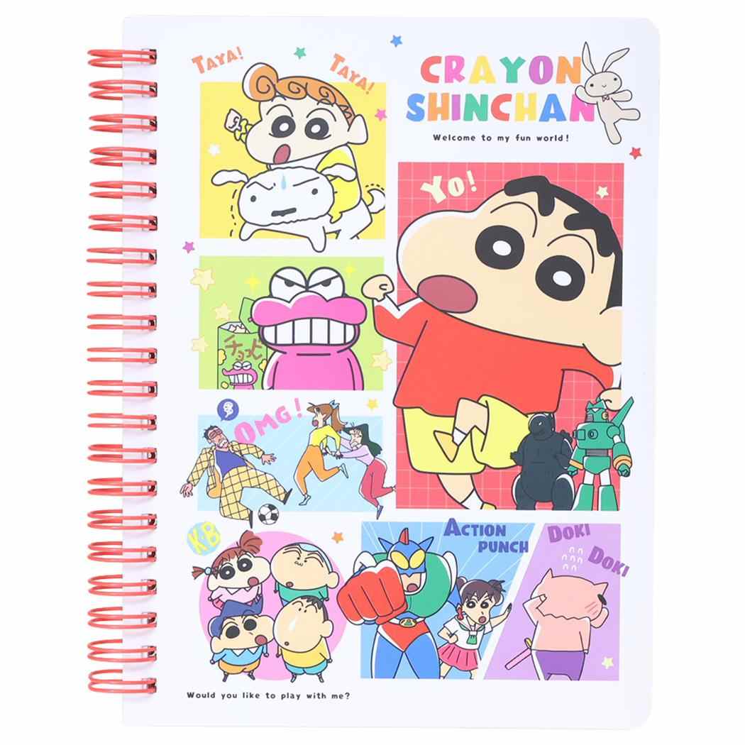 クレヨンしんちゃん リングノート B6 リングノート パワフルコミック みんな集合