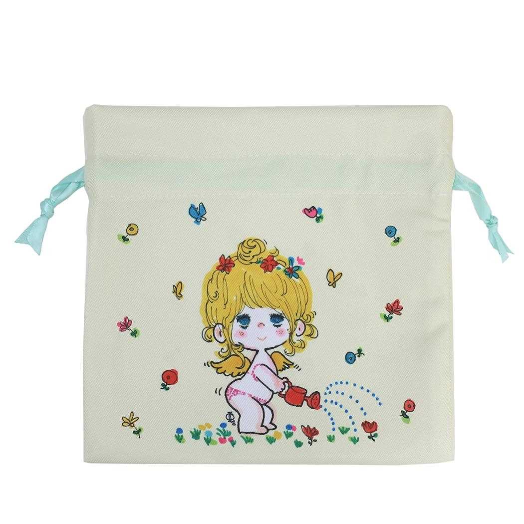 水森亜土 きんちゃく リボンフラット巾着　エンジェル ティーズファクトリー 小物入れ キャラクター グッズ メール便可 シネマコレクション