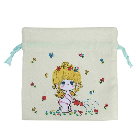 水森亜土 きんちゃく リボンフラット巾着　エンジェル ティーズファクトリー 小物入れ キャラクター グッズ メール便可 シネマコレクション