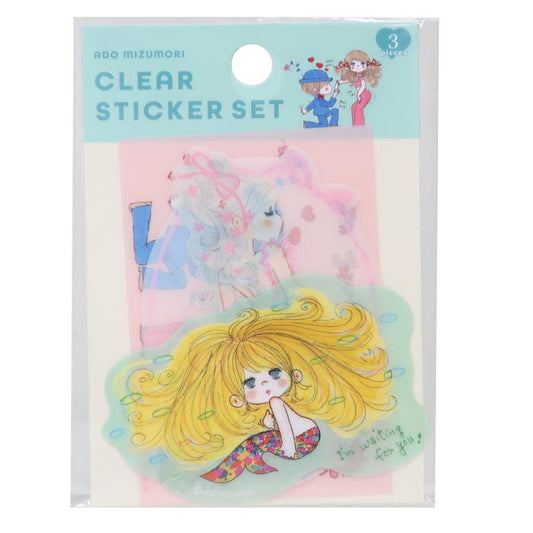 水森亜土 キャラクターステッカー クリアステッカーセット cute デコシール かわいい キャラクター グッズ メール便可 シネマコレクション