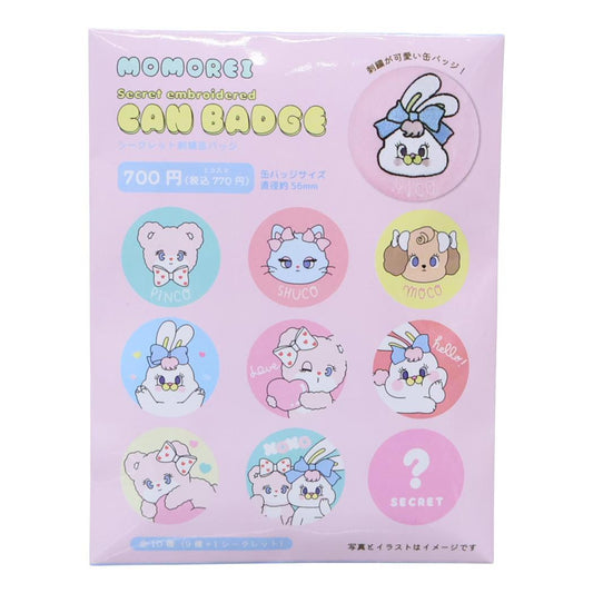MOMOREI 缶バッジ シークレット刺繍カンバッジ 全10種の内どれか1個 ティーズファクトリー コレクション雑貨 キャラクター グッズ メール便可 シネマコレクション