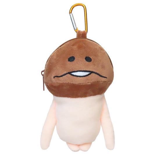 おさわり探偵なめこ栽培キット ミニポーチ カラビナ付きぬいぐるみファスナーマスコット なめこ ティーズファクトリー ミニぬいぐるみ かわいい プレゼント キャラクター グッズ シネマコレクション