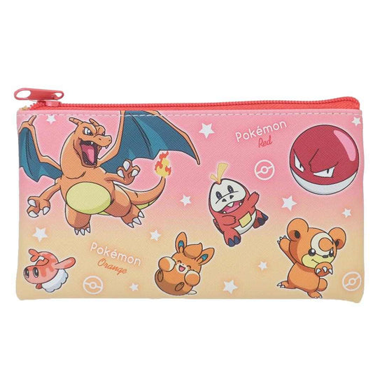 ポケットモンスター フラットポーチ フラットマルチポーチ グラデーション レッド＆オレンジ ポケモン ティーズファクトリー 小物入れ ペンケース キャラクター グッズ メール便可 シネマコレクション