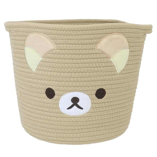 リラックマ 収納用品 ロープバスケット Lサイズ サンエックス ティーズファクトリー 洗濯物入れ 収納ボックス おもちゃ箱 キャラクター グッズ シネマコレクション