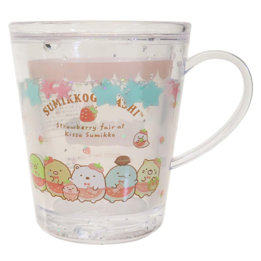 すみっコぐらし プラカップ ウォーターカップ 喫茶すみっコでいちごフェア サンエックス ティーズファクトリー プラコップ プラスチック 食器 キャラクター グッズ シネマコレクション