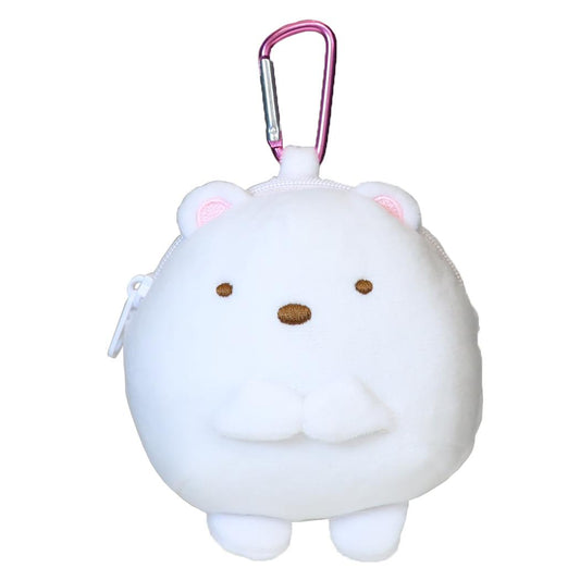 すみっコぐらし ミニポーチ カラビナ付きぬいぐるみファスナーマスコット しろくま サンエックス