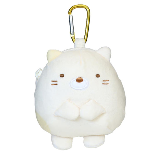 すみっコぐらし ミニポーチ カラビナ付きぬいぐるみファスナーマスコット ねこ サンエックス