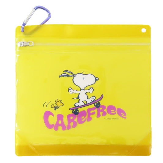 スヌーピー クリアポーチ カラビナジッパーケース スヌーピー ＆ウッドストック ピーナッツ ティーズファクトリー 小物入れ キャラクター グッズ メール便可 シネマコレクション