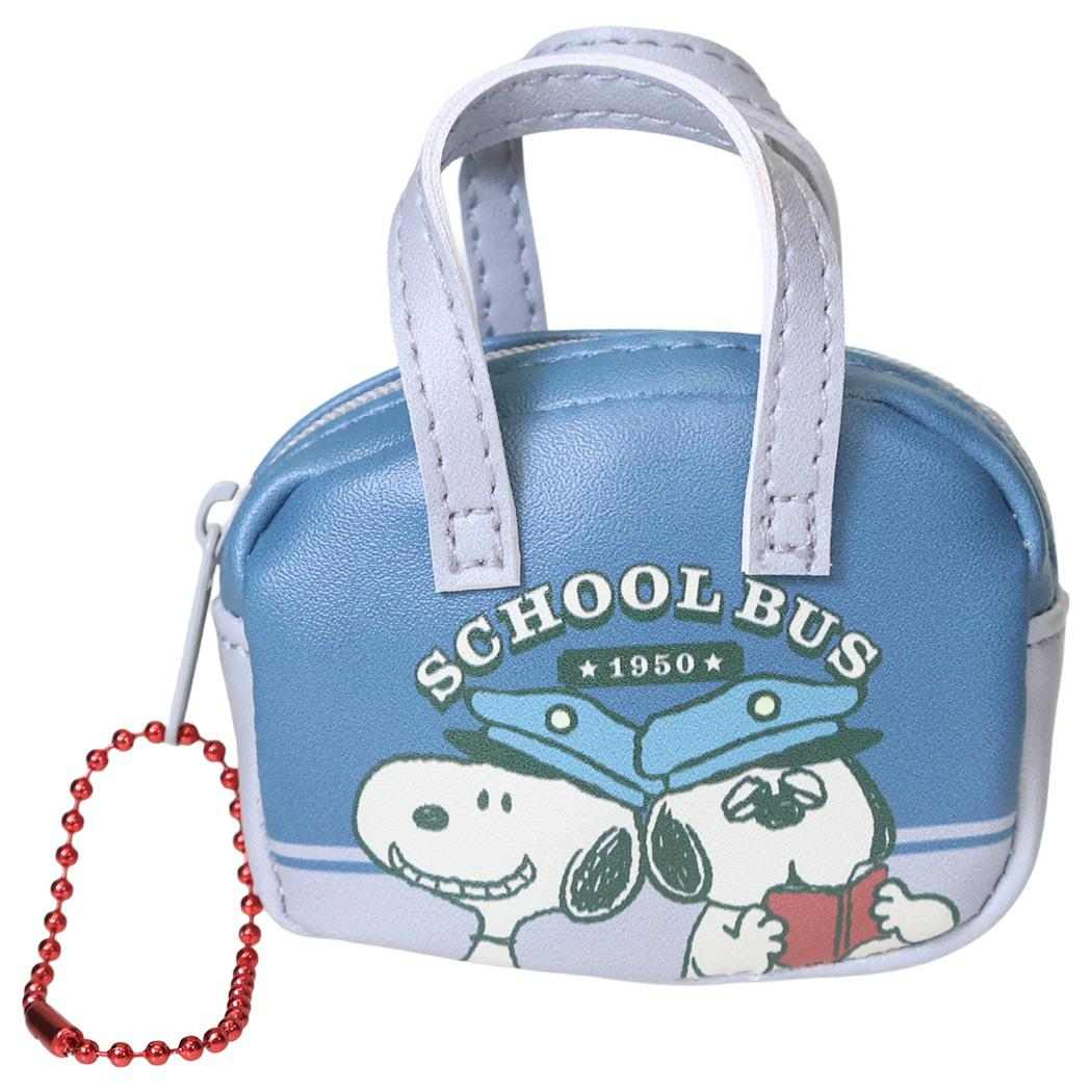 スヌーピー ミニポーチ ミニボストンバッグ型ポーチ Preppy style school bus きょうだいたち ピーナッツ