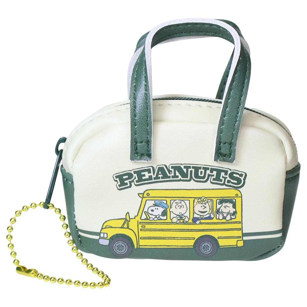 スヌーピー ミニポーチ ミニボストンバッグ型ポーチ Preppy style school bus school friend ピーナッツ