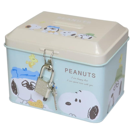 スヌーピー 貯金箱 カギ付き缶バンク おしゃべり ピーナッツ ティーズファクトリー プレゼント キャラクター グッズ シネマコレクション