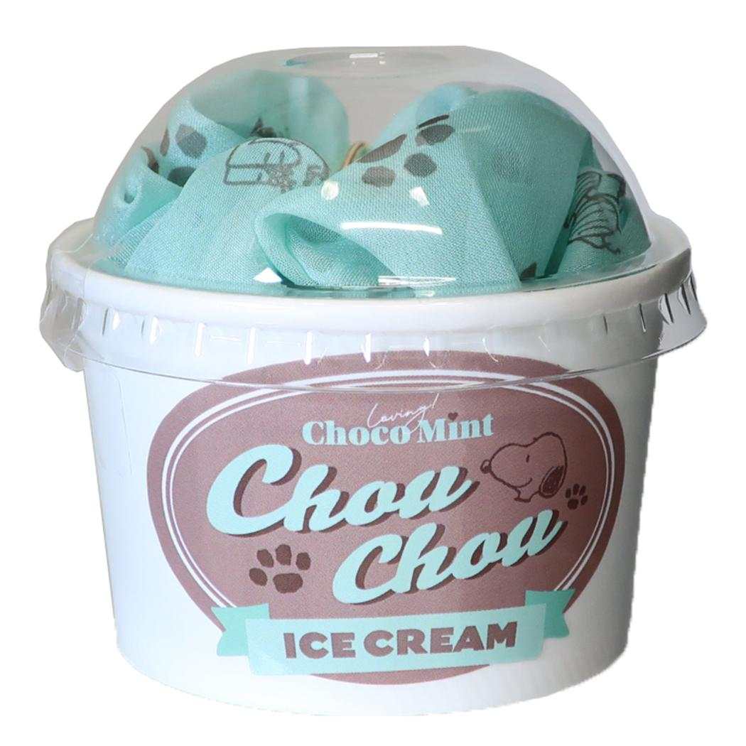 スヌーピー ヘアアクセ スヌーピーカップ入りチャーム付きシュシュ Loving！ChocoMint ミント ピーナッツ