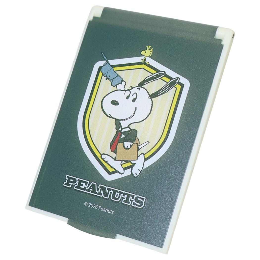スヌーピー 手鏡 折りたたみコンパクトミラー Preppy style school bus Snoopy＆Woodstock ピーナッツ