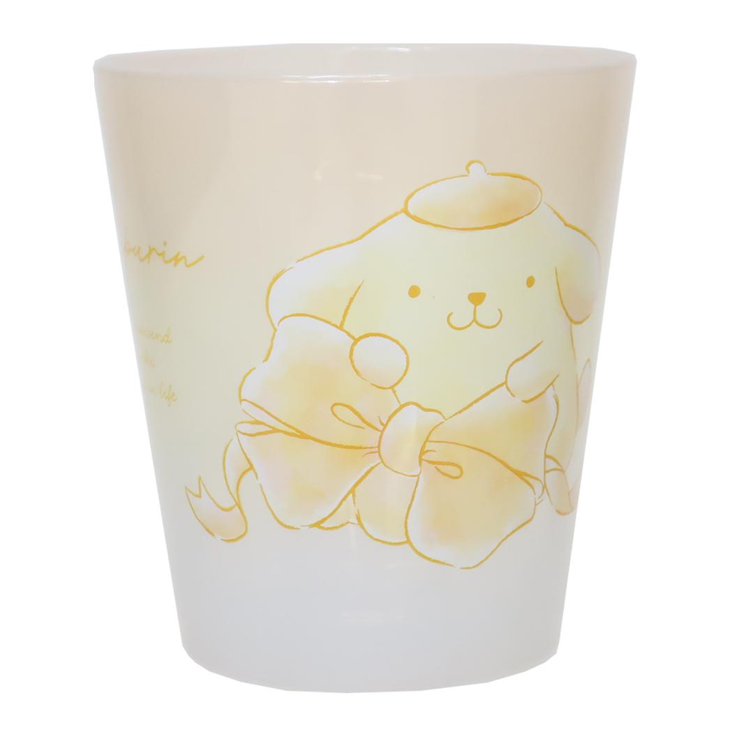 ポムポムプリン プラカップ ドットタンブラー 水彩ビッグリボン サンリオ ティーズファクトリー 割れにくいコップ キャラクター グッズ シネマコレクション