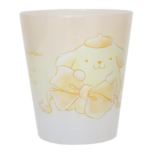 ポムポムプリン プラカップ ドットタンブラー 水彩ビッグリボン サンリオ ティーズファクトリー 割れにくいコップ キャラクター グッズ シネマコレクション
