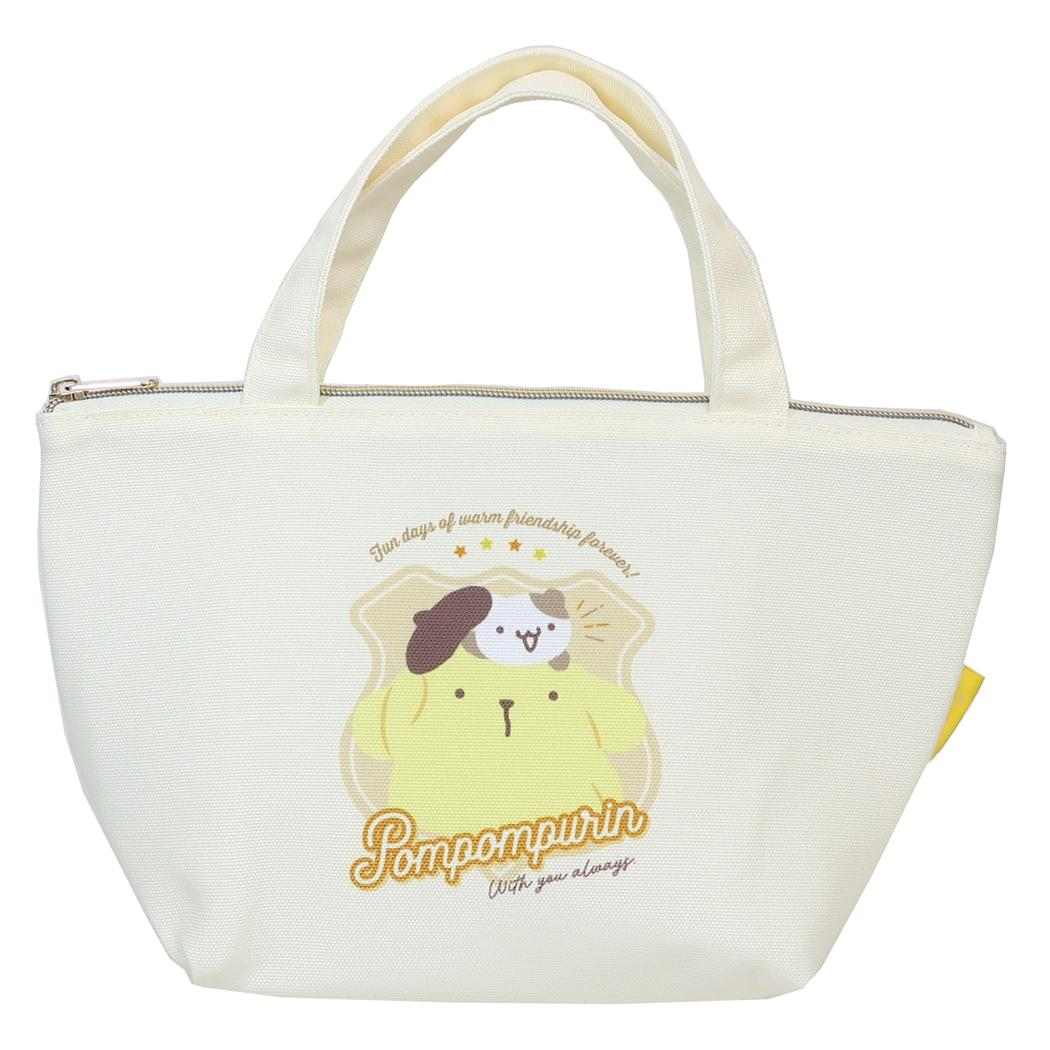 ポムポムプリン ランチトート 保冷帆布ランチバッグ バッジロゴ サンリオ ティーズファクトリー お弁当かばん キャラクター グッズ メール便可 シネマコレクション