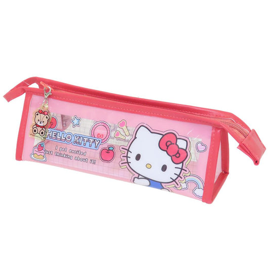 ハローキティ ペンケース チャーム付きフチイロペンポーチ ペタペタステッカーズ サンリオ ティーズファクトリー 筆箱 新学期準備文具 キャラクター グッズ シネマコレクション