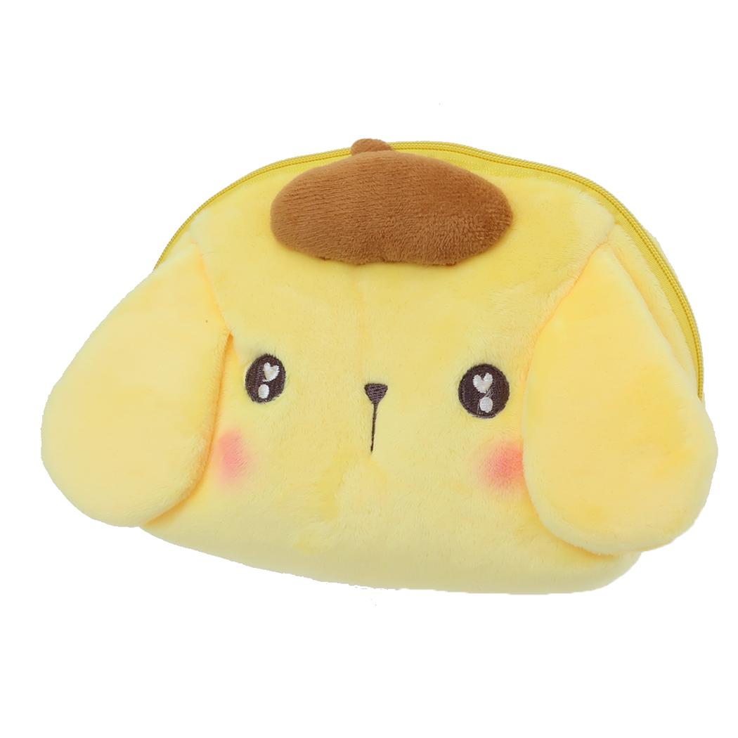 ポムポムプリン コスメポーチ ぬいぐるみシェル型フェイスポーチ サンリオ ティーズファクトリー 化粧ポーチ 小物入れ キャラクター グッズ シネマコレクション