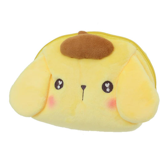 ポムポムプリン コスメポーチ ぬいぐるみシェル型フェイスポーチ サンリオ ティーズファクトリー 化粧ポーチ 小物入れ キャラクター グッズ シネマコレクション