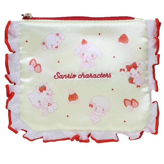 サンリオキャラクターズ ミニポーチ フリルティッシュポーチ ショートケーキ Sanrio 小物入れ キャラクター グッズ メール便可 シネマコレクション