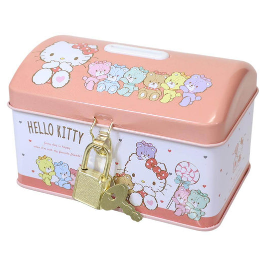 ハローキティ 貯金箱 カギ付き缶バンク カラフルタイニーチャム サンリオ ティーズファクトリー プレゼント キャラクター グッズ シネマコレクション