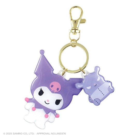 クロミ キーリング ダイカットツインキーホルダー サンリオ ティーズファクトリー バッグチャーム ナスカンキーホルダー キャラクター グッズ メール便可 シネマコレクション