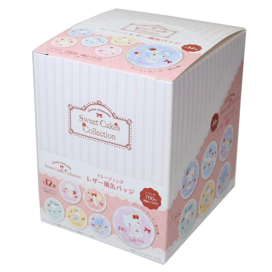 サンリオキャラクターズ 缶バッジ トレーディングレザー風缶バッジ 全12種12個入セット Sanrio コレクション雑貨 まとめ買い キャラクター グッズ シネマコレクション