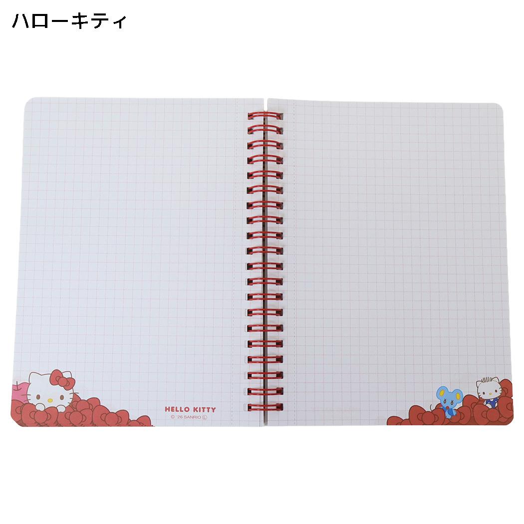 サンリオキャラクターズ 方眼ノート B6 リングノート うもれっコ ハローキティ Sanrio