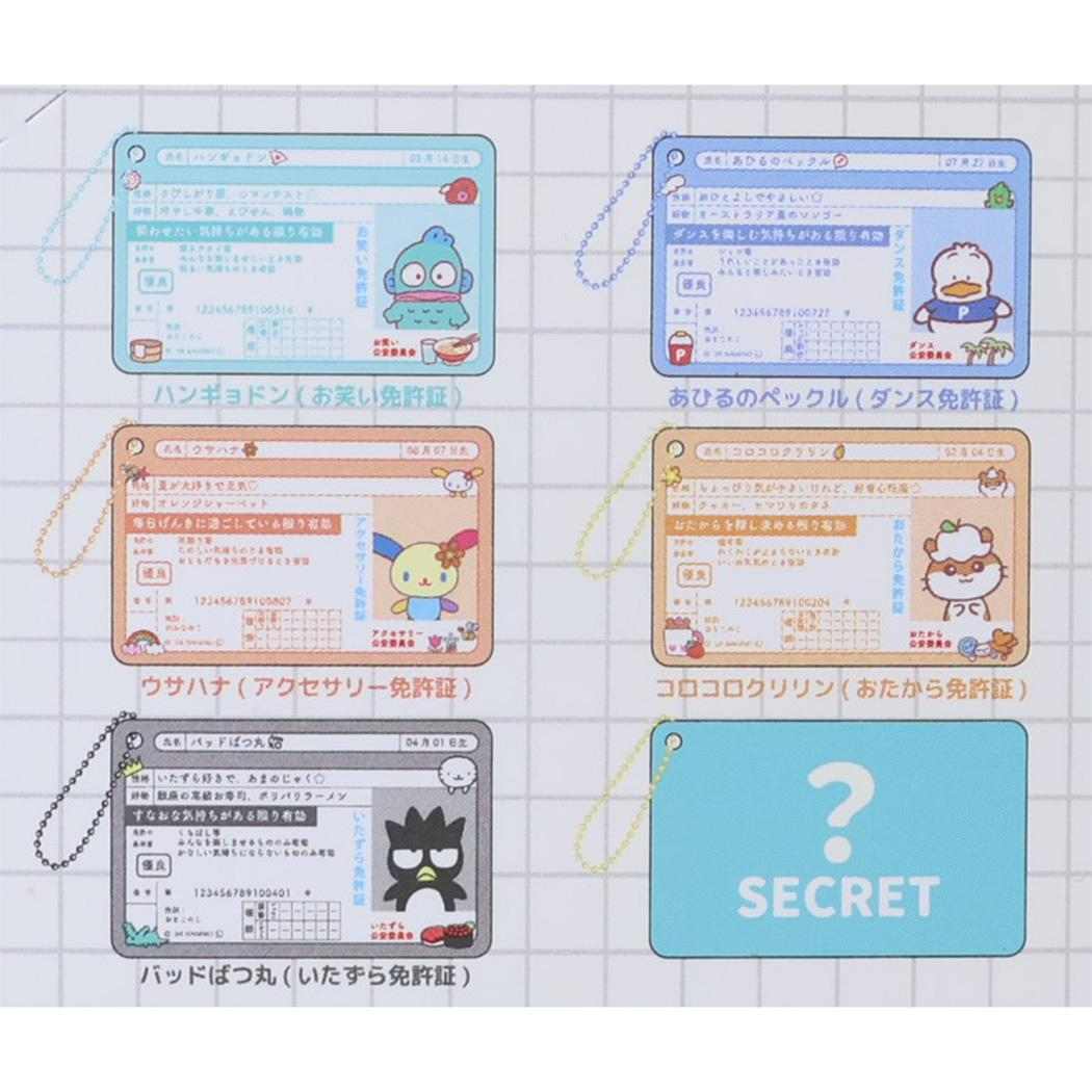 サンリオキャラクターズ キーチャーム シークレット免許証キーホルダー 全12種 単品 どれか1個 Sanrio