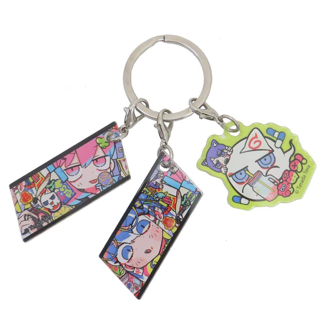 寺田てら キーリング 3チャームキーホルダー chroma ティーズファクトリー 3連アクリルキーホルダー アクキー かわいい グッズ メール便可 シネマコレクション