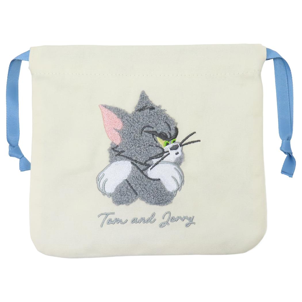 トムとジェリー 巾着袋 サガラ刺繍巾着ポーチ きんちゃくポーチ TM ワーナーブラザース ティーズファクトリー 小物入れ キャラクター グッズ メール便可 シネマコレクション