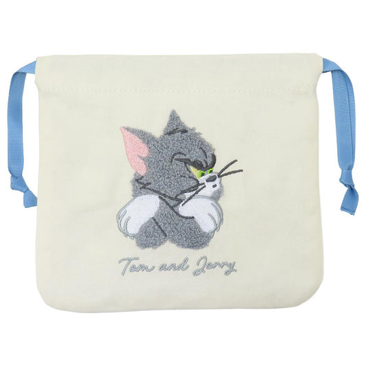 トムとジェリー 巾着袋 サガラ刺繍巾着ポーチ きんちゃくポーチ TM ワーナーブラザース ティーズファクトリー 小物入れ キャラクター グッズ メール便可 シネマコレクション