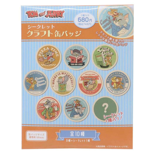 トムとジェリー 缶バッジ シークレットクラフトカンバッジ 全10種 ワーナーブラザース ティーズファクトリー コレクション雑貨 キャラクター グッズ メール便可 シネマコレクション