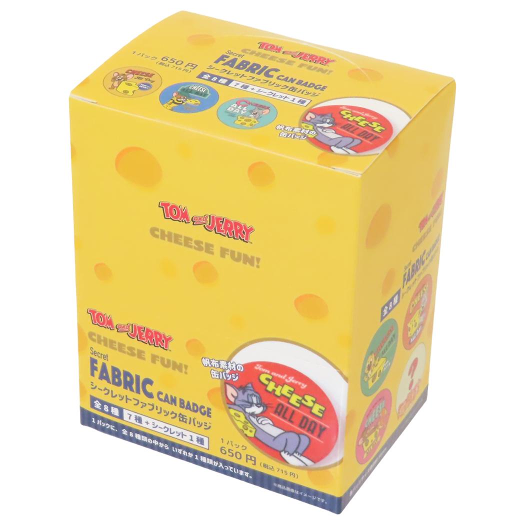 トムとジェリー 缶バッジ シークレットファブリックカンバッジ 全8種 8個入セット CHEESE FUN！ ワーナーブラザース ティーズファクトリー コレクション雑貨 まとめ買い キャラクター グッズ シネマコレクション