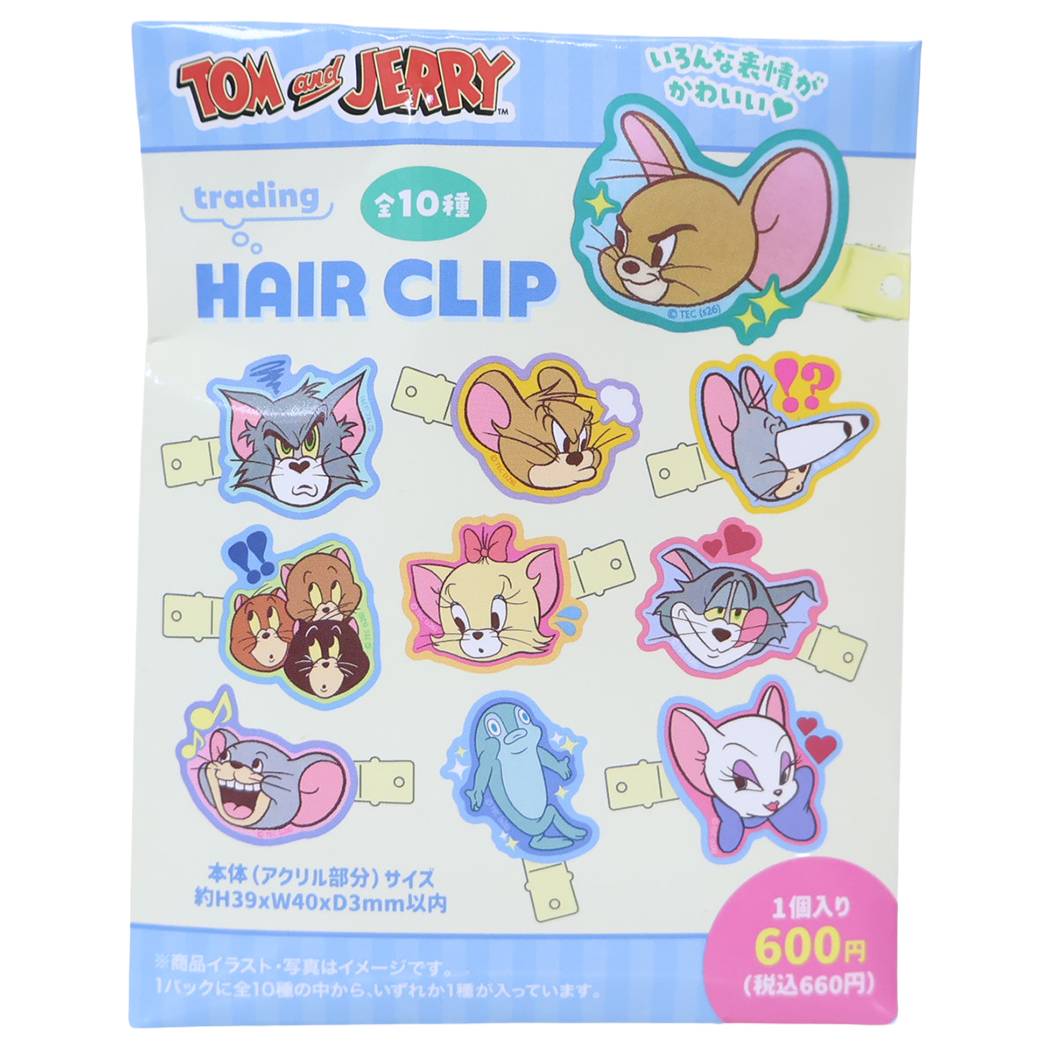 トムとジェリー ヘアクリップ トレーディング 前髪クリップ いろいろフェイス 全10種 単品 どれか1個 ワーナーブラザース