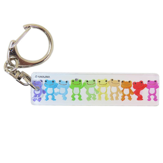 かえるのピクルス キーリング アクリルスティックキーホルダー にじいろリボン 牛久保工芸社 アクリルキーホルダー アクキー キャラクター グッズ メール便可 シネマコレクション