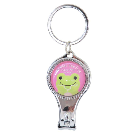 かえるのピクルス キーリング ガラス爪切りキーホルダー クレヨンタッチ PuffyGreen ピンク 牛久保工芸社 栓抜き キャラクター グッズ メール便可 シネマコレクション