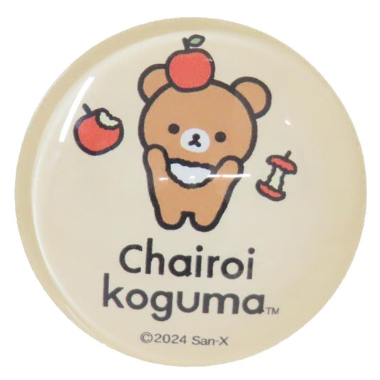 リラックマ 磁石 ガラスマグネット BASIC RILAKKUMA チャイロイコグマとりんご サンエックス 牛久保工芸社 冷蔵庫 キッチン キャラクター グッズ メール便可 シネマコレクション